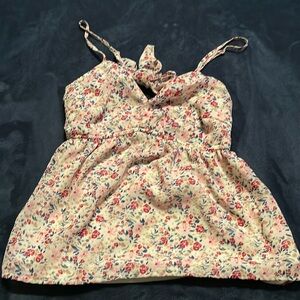 Floral tie back tank